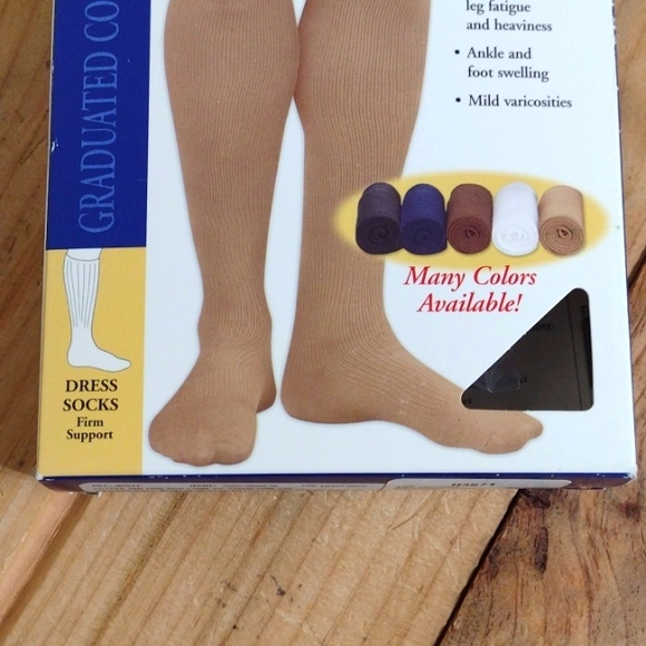 Activa 20-30mmHg Firm Support Graduated Compression Men's Dress Socks Brown NWT - Picture 3 of 9